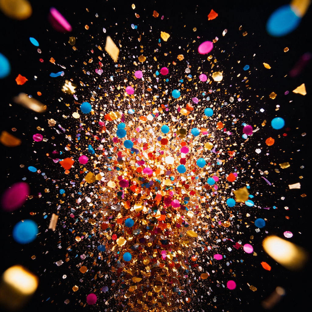 Doğum günü kutlamasında konfeti patlaması anı