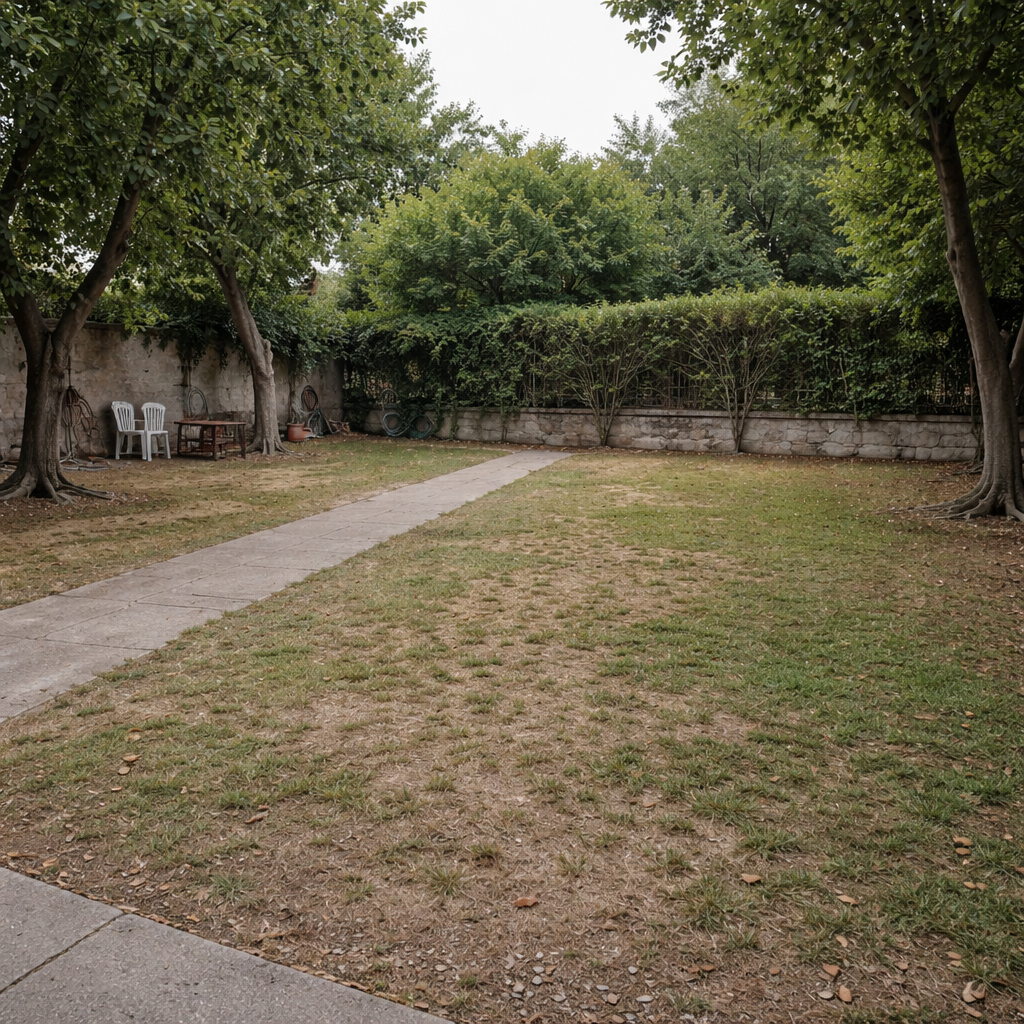 Boş bahçe alanı — dönüşüm öncesi