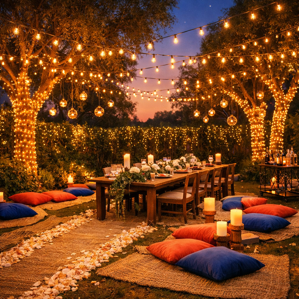 Dekorlu bahçe partisi — dönüşüm sonrası